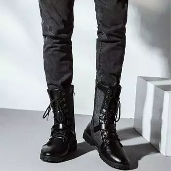 Мужская обувь Водонепроницаемые высокие мужские ботинки из кожи и резины Дизайнерские размеры 45 Нескользящие распродажа Горячие продажи Качество Y2k Новые удобные 39