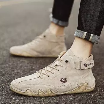 Мужская обувь Высокие хлопковые туфли Мужская повседневная обувь 37 серый