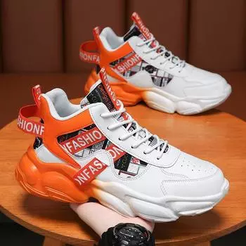 Мужская обувь Высококачественные кроссовки на платформе Дышащие высокие кроссовки Модные удобные градиентные цветные теннисные туфли 39