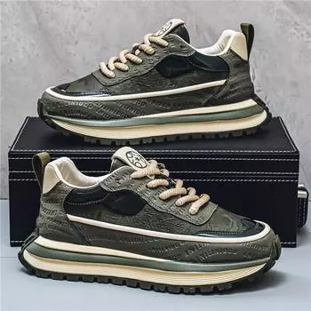 Мужская обувь в британском стиле, кроссовки для ходьбы, мужская мода, повседневные кроссовки, мужская зимняя обувь на платформе в уличном стиле, мужской панк 39 зелёный