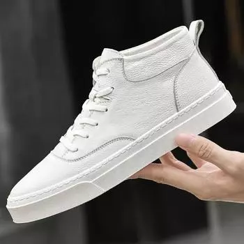 Мужская обувь в британском стиле, мужские ботинки, зимняя индивидуальная мода, повседневная обувь из натуральной кожи, высокие туфли для инструментов, высокое качество 38