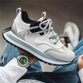 Мужская обувь в гонконгском стиле, весенняя нескользящая спортивная обувь Forrest Gump, молодежная обувь высокого класса, модный бренд, папины туфли, увеличивающие рост, белые туфли 39