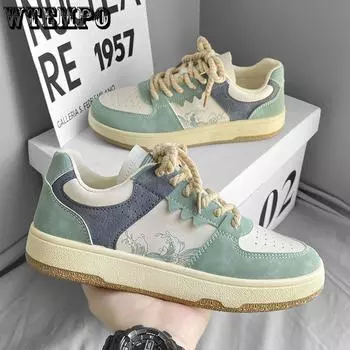 Мужская обувь в стиле «китайский шик» небольшого дизайна, не боится столкновений, модные универсальные молодежные студенческие кроссовки, мужские повседневные низкие дышащие кроссовки для сноуборда 39 зелёный