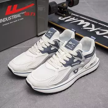 Мужская обувь WARRIOR, модная спортивная обувь, сетчатая дышащая мягкая подошва, универсальная повседневная обувь для папы 39 серый