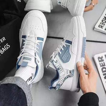 Мужская обувь, весенне-летняя дышащая новинка 2023 года, мужская белая спортивная обувь для увеличения студенческой сети, красные повседневные туфли для доски 39