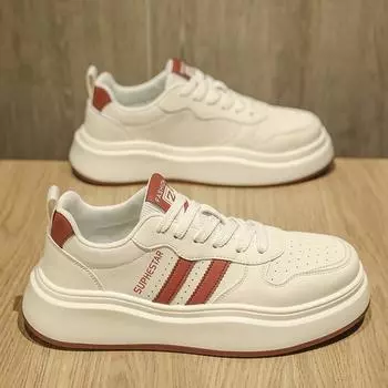 Мужская обувь, весенние новинки, универсальные белые туфли с низким верхом, мужские повседневные кожаные туфли, спортивные туфли с нескользящей мягкой подошвой, маленькие белые туфли 39 синий