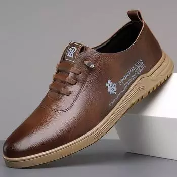 Мужская обувь, весенние новые повседневные кожаные туфли, мягкая подошва, дышащая, рабочая обувь с одной педалью, обувь для вождения, трендовые белые туфли для маленьких досок 39
