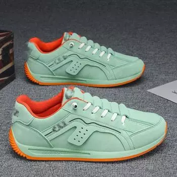 Мужская обувь весенняя для досуга однопедальные туфли для бега кроссовки Joker. 39 зелёный