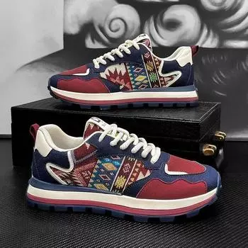 Мужская обувь, весенняя повседневная обувь, вышитая в китайском стиле, мужская спортивная обувь, модная универсальная обувь для пап, принтованная обувь Forrest Gump Board Shoes 39