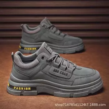 Мужская обувь весна 2024 года, новая обувь для рабочего места, модная универсальная, нескользящая, износостойкая, утолщенная рабочая обувь 39