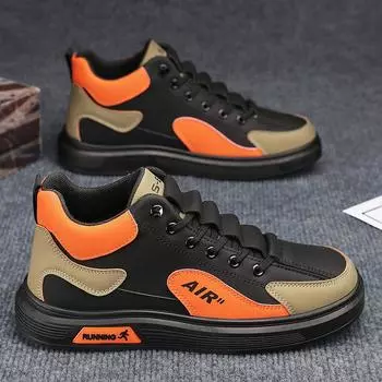 Мужская обувь, весна 2024, новая нескользящая износостойкая рабочая обувь с высоким берцем, спортивная повседневная обувь для страхования труда 39