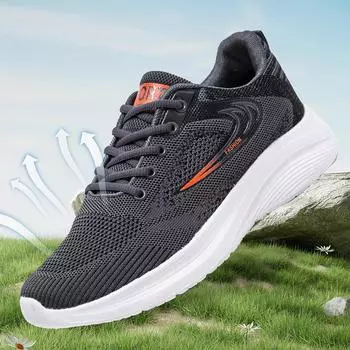 Мужская обувь весна 2024 новая сетчатая дышащая легкая нескользящая износостойкая на шнуровке холоднолипкая повседневная обувь для ходьбы 40