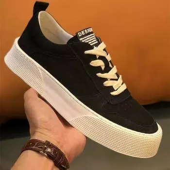 Мужская обувь весна 2024 новые дышащие повседневные кожаные туфли корейской версии модные универсальные маленькие белые туфли мужские туфли на толстой подошве 39 белый