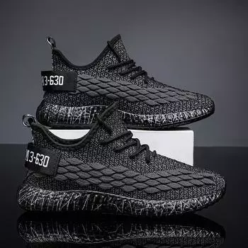 Мужская обувь весна 2025 дышащая сетчатая обувь мужская повседневная спортивная беговая мягкая подошва универсальная черная кокосовая приливная обувь 39