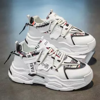 Мужская обувь весна 2025 новые дышащие маленькие белые туфли мужская трендовая универсальная спортивная обувь на платформе повседневная модная обувь для папы 39