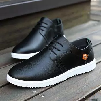 Мужская обувь весна 2025 новые кожаные туфли мужская повседневная обувь универсальная корейская версия модная водонепроницаемая обувь мужская нескользящая рабочая обувь 39