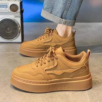 Мужская обувь весна 2025 новые мужские универсальные спортивные туфли на платформе слипоны для работы дышащая модная обувь 39