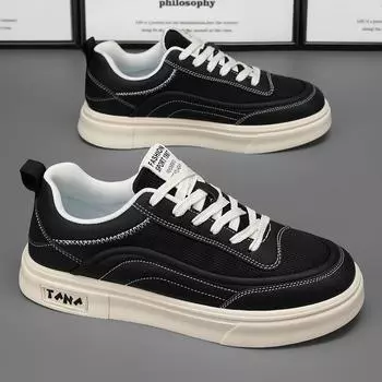 Мужская обувь весна 2025 новые парусиновые туфли мужские дышащие тонкие высококачественные повседневные туфли на мягкой подошве мужские 39 белый