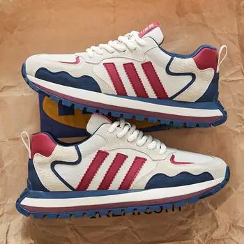 Мужская обувь весна 2025 новые спортивные и модные кроссовки для бега на платформе с тремя перекладинами нескользящие туфли Forrest Gump dad 39