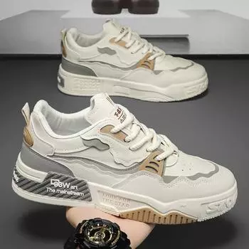 Мужская обувь весна 2025 новые универсальные повседневные туфли на плоской подошве с нескользящей подошвой молодежная спортивная модная обувь 39