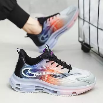 Мужская обувь весна дышащая сетка универсальная молодежная спортивная для отдыха бег воздушная подушка амортизация внутренняя усиливающая обувь для папы прилив 36