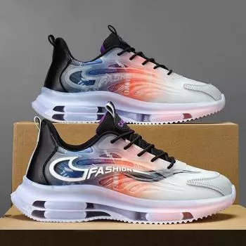 Мужская обувь весна дышащая сетка универсальная молодежная спортивная для отдыха бег воздушная подушка амортизация внутренняя усиливающая обувь для папы прилив 36