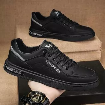 Мужская обувь весна и лето универсальные нескользящие горизонтальные туфли на подошве мужские повседневные кожаные туфли спортивные маленькие белые рабочие туфли tide 39