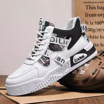 Мужская обувь весна и осень 2025 года, новая корейская версия, трендовая спортивная и любительская обувь для серфинга, молодежная обувь большого размера с высоким берцем 39