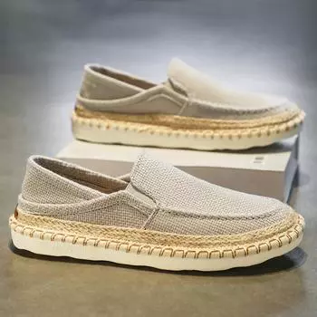 Мужская обувь весна и осень Lazy Pedal Lasagna Мужская повседневная спортивная дышащая тканевая обувь 39 серый