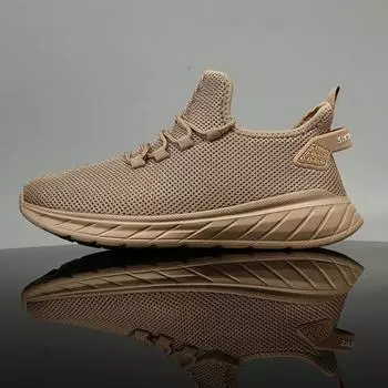 Мужская обувь весна и осень легкая сетчатая обувь повседневная спортивная обувь мужская ленивая обувь дорожная обувь 40 коричневый