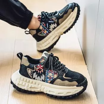 Мужская обувь весна и осень мужские спортивные и любительские кроссовки на платформе модные туфли для пап новые четырехсезонные туфли подчеркивающие индивидуальность 39