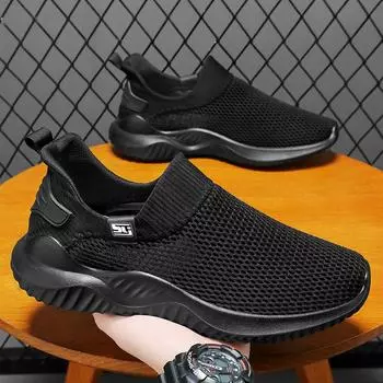 Мужская обувь весна и осень Новые сетчатые туфли Мужская обувь One Pedal Дышащие и не пахнущие ноги Мужская повседневная обувь Универсальные кроссовки 39