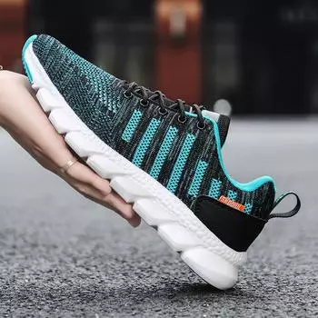 Мужская обувь весна и осень повседневная дышащая сетчатая спортивная обувь с плетением из рыбьей чешуи модная обувь амортизирующие кроссовки для бега кроссовки Blade 39 серый