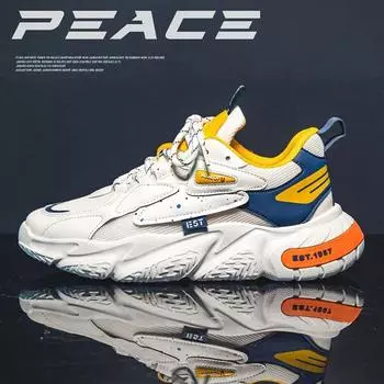 Мужская обувь весна-лето вирусные тренды универсальные сетчатые спортивные удобные амортизирующие кроссовки мужские кроссовки на платформе повседневные папины туфли 39
