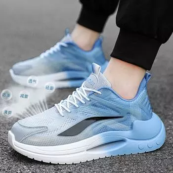 Мужская обувь весна новая дышащая нескользящая повседневная обувь универсальная модная светящаяся спортивная сетчатая обувь для папы кроссовки 36