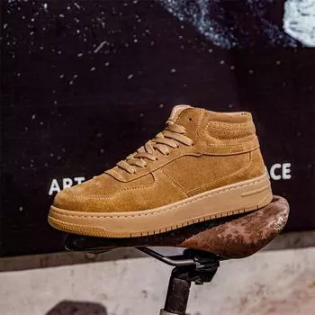 Мужская обувь весна новый тренд универсальная спортивная повседневная обувь мужская кожаная обувь для серфинга ретро оснастка средняя помощь ботинки Martin 38 коричневый