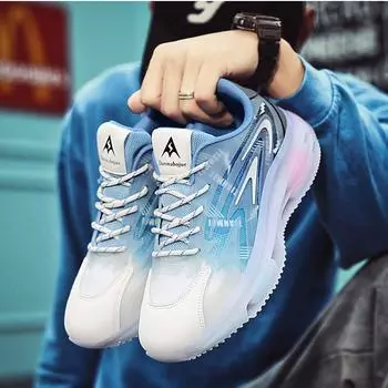 Мужская обувь весна-осень на воздушной подушке повседневная спортивная обувь мужская трендовая универсальная обувь мужская модная обувь для пап 39 синий