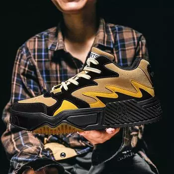 Мужская обувь весна осень новые сезоны старые туфли мужская повседневная обувь толстая подошва супер красные спортивные туфли мужские кроссовки 39 бежевый