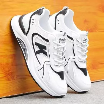 Мужская обувь весна-осень трендовая обувь сетчатая поверхность кроссовки мужская повседневная беговая спортивная обувь с мягкой подошвой D214 39 серый