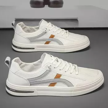 Мужская обувь Xiaobai от Student 2024, весна-лето, новая рабочая универсальная спортивная обувь для сноуборда, повседневная модная обувь с одной педалью, белые туфли 42