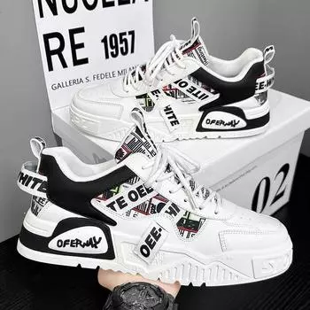 Мужская обувь Xiaobai весна-лето 2025 года, дышащая, новая модная брендовая обувь для спорта и отдыха на платформе, универсальная модная обувь 39