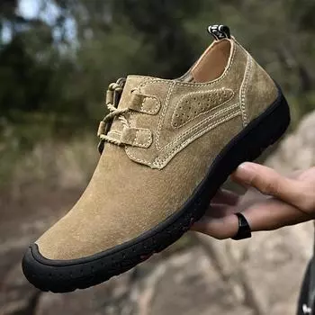 Мужская обувь Ximenta bull 2024 года, летняя новая повседневная обувь для отдыха на открытом воздухе, мужская кожаная дышащая мягкая подошва, обувь для пап среднего возраста 47 серый