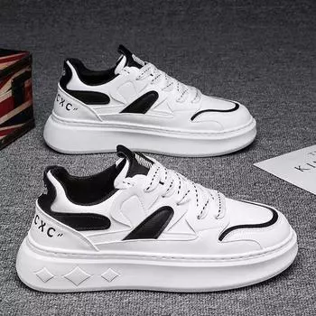 Мужская обувь зимняя мода универсальная низкая повседневная обувь для сноуборда студенческая спортивная толстая подошва увеличивающая рост маленькая белая обувь знаменитость Интернет 39