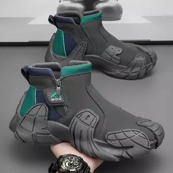 Мужская обувь, зимняя нескользящая и водонепроницаемая, кухонная обувь, кожаная обувь, мужская с боковой молнией, ботинки Martin, спортивная и модная обувь 39