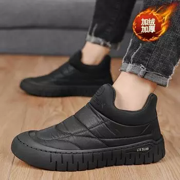 Мужская обувь зимняя новая бархатная теплая повседневная хлопковая обувь мужские толстые подошвы низкие утолщенные зимние ботинки 39