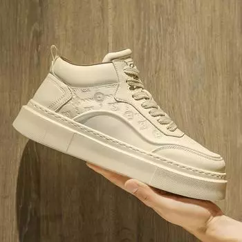 Мужская обувь зимняя новая британская повседневная обувь для моральной подготовки, мужская обувь с толстой подошвой, внутренняя высота увеличивается, кожаная поверхность, спортивная универсальная 39