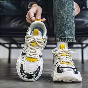 Мужская обувь знаменитостей из Интернета, летняя дышащая сетчатая беговая спортивная обувь для мальчиков и подростков, универсальная обувь для пап на платформе от бренда Putian Tide 39