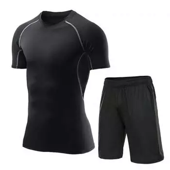 Мужская одежда для фитнеса, мужские костюмы, быстросохнущая одежда, колготки, тренировочная одежда, одежда для бега, баскетбола, спортивная одежда S