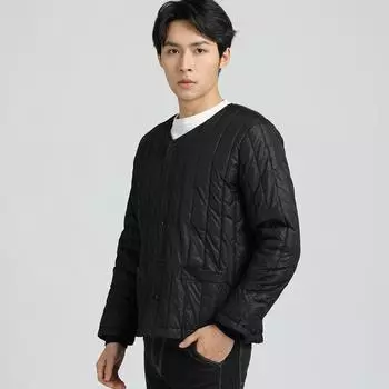 Мужская одежда для пап среднего и пожилого возраста с карманами, зимняя одежда из хлопка, хлопковая одежда, увеличенная легкая подкладка, теплые топы, мужские модели 8609 M чёрный