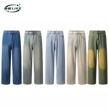 Мужская одежда Four Seasons | Американские ковбойские брюки в стиле ретро, прямые брюки уличного тренда, высококачественные и красивые джинсы S